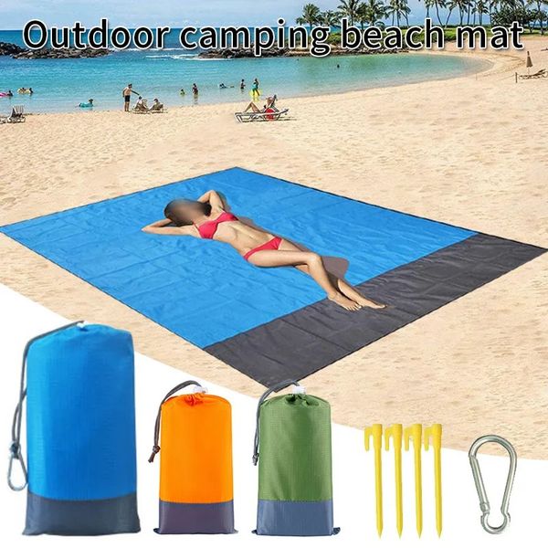 Outdoor-Pads, 2 x 2,1 cm, große wasserdichte Strandmatte, Anti-Sand-Decke, faltbare Campingmatte, tragbare Tasche, Matratze, leichte Outdoor-Picknick-Pad 231018