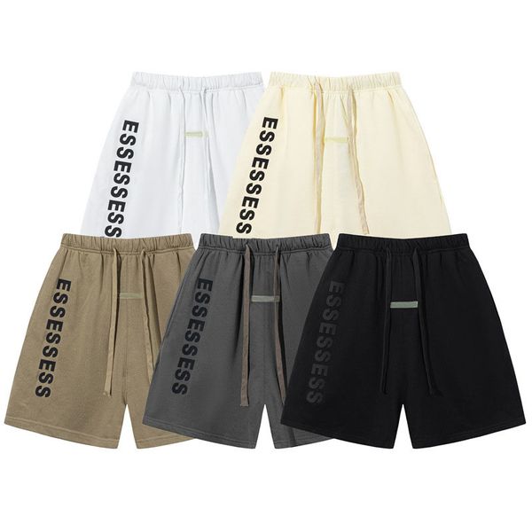 Moda de verão de alta qualidade algodão Essent Hip Hop 3D letras de silicone design masculino e feminino shorts esportivos