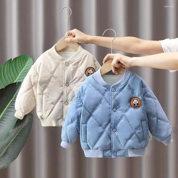 Jaquetas crianças parkas jaqueta de inverno para bebês meninos casaco quente crianças engrossar casacos de veludo dos desenhos animados panda casual outerwear
