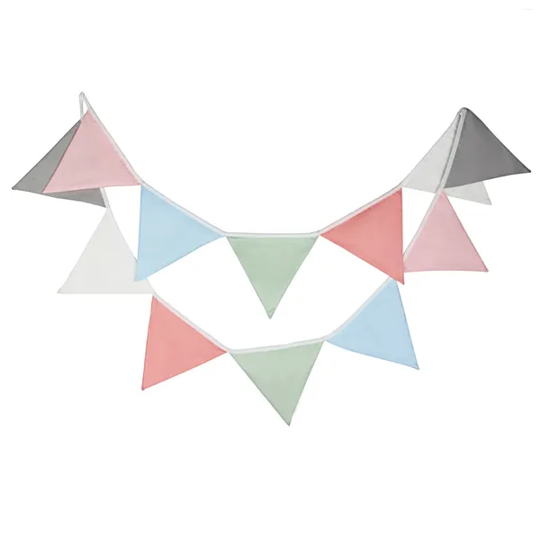 Decorazione per feste 1 pezzo di cotone multicolore triangolare per striscioni per casa, sfondo per eventi di nozze, bandiera sospesa da 3,2 m