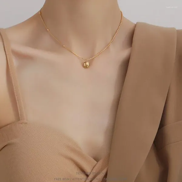 Anhänger Halsketten Glück Bohnen 316L Edelstahl Gold Farbe Liebe Herz Für Frauen Chokers 2023Trend Mode Festival Party Geschenk Schmuck