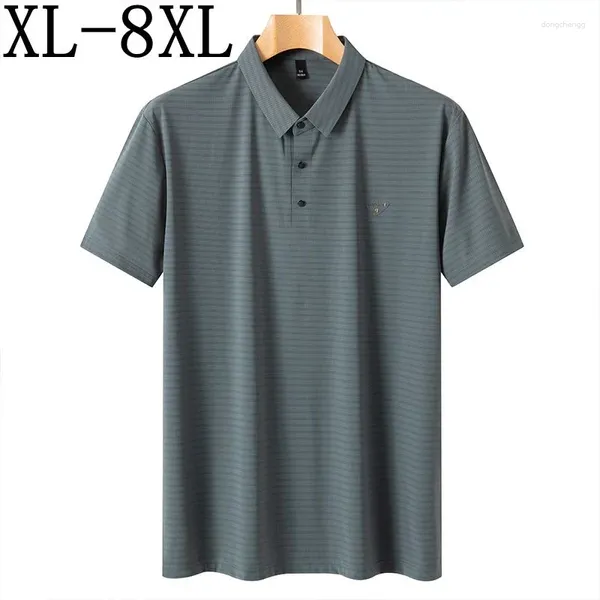 Polos para hombre 7XL 8XL 6XL, Polo de marca para hombre, camiseta informal de verano 2023, camisas de negocios de manga corta con solapa para hombre de alta calidad