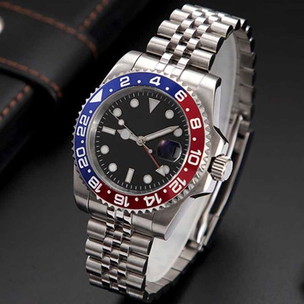 Romaxs Erkekler Pepsi Gmt Batman Batgirl Man Watches 40mm Otomatik Mekanik Katlanır Toka Safir Montre De Luxe Homme Oysterbracelet Jubilee CE