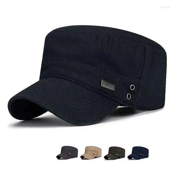 Berretti da baseball in cotone lavato militare casual cappello a cilindro piatto uomo donna cadetto militare berretto regolabile design unico vintage quattro stagioni