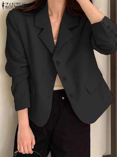 Frauenanzüge Blazer Zanzea Koreanische Mode ol Arbeitsmäntel Frau Langarm Lupe Hals Jacken Herbst Frau Elegant Blazer Vintage Party Outwear 231019