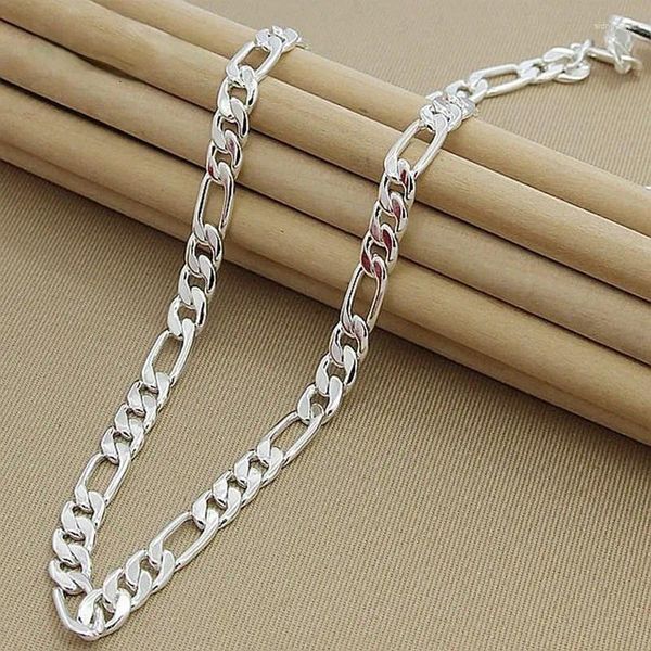 Ketten Nareyo Herren 8mm 20'' 50cm Silber Halskette Mode 925 Schmuck Figaro Kette für Frauen Männliche Qualität