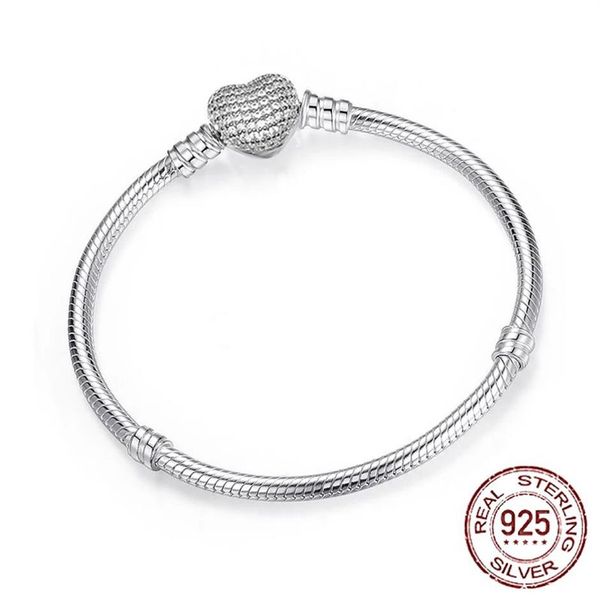 925 esterlina de alta qualidade autêntica prata cor cobra corrente fina pulseira caber europeu charme pulseiras para mulheres jóias making241c