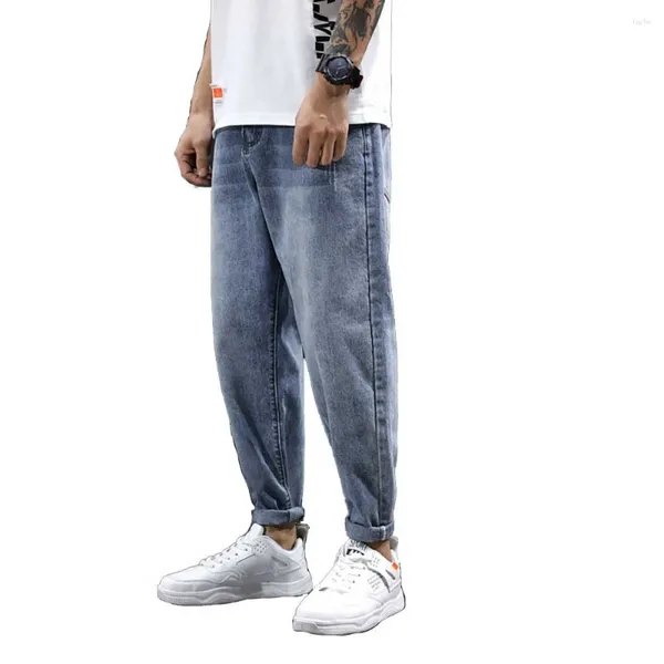 Jeans da uomo Moda Harem Uomo Pantaloni denim casual Pantaloni larghi larghi in tessuto morbido Abbigliamento streetwear