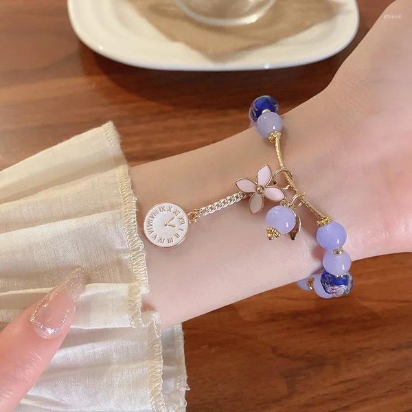 Strand 2023 Est Rosa Emaille Schmetterling Charm Armbänder für Frauen Bohemian Bunte Kristall Perlen Armband Exquisite Handgemachte Schmuck