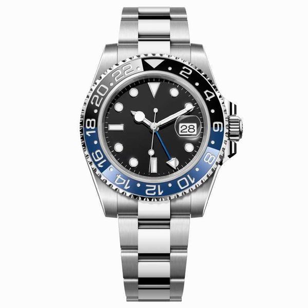 Роскошные мужские часы Rolaxs, дизайнерские высококачественные модные керамические безели, механический ремешок из нержавеющей стали, часы Jubilee Gmt с логотипом