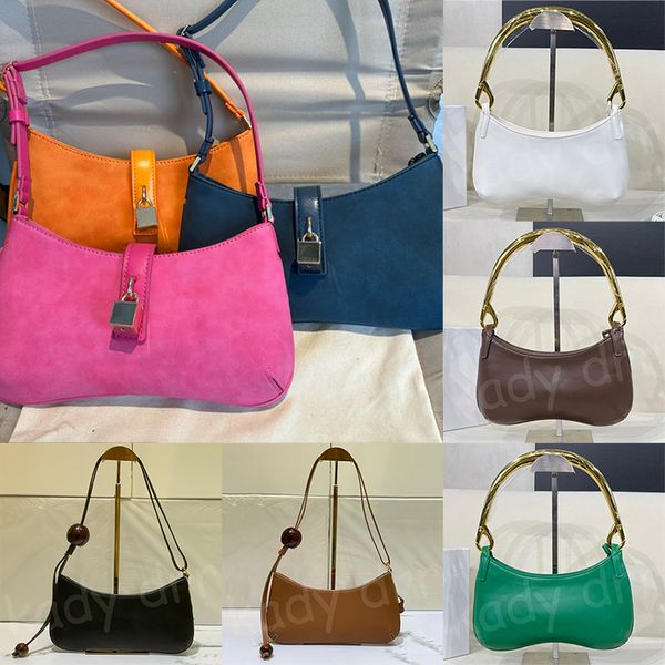 Borsa a tracolla con perline Le Bisou Borsa a tracolla di design strutturata in pelle liscia Borsa a mano con struttura in metallo dorato Cinturino con moschettone Hobo Chiusura con cerniera Borse sotto le ascelle Borsa