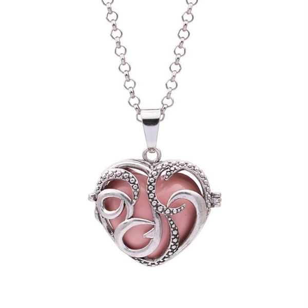 Colares Pingente 1 pc Amor Coração Colar México Som Chime Angel Ball Caller Locket para Difusor de Óleo Essencial Mulheres Grávidas Fu309g