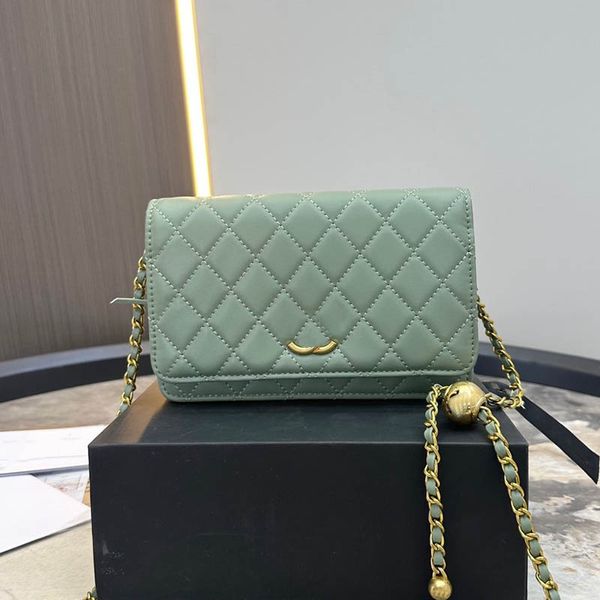 Nove Cores Woc Clássico Bola Dourada Mulheres Bolsa De Ombro Multi Bolso Com Zíper Bolsa De Moedas De Luxo Noite Embreagem De Couro Acolchoado Crossbody Designer Bag Birkin 18.5 CM