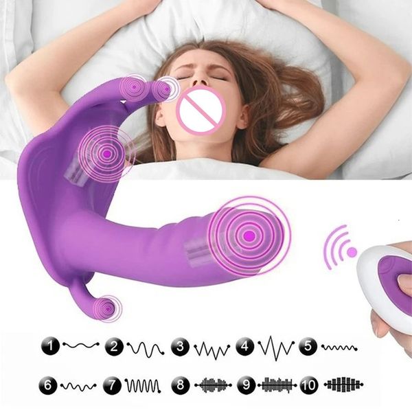 Vibratoren Tragen Dildo Schmetterling Vibrator Sex Spielzeug Frauen Orgasmus Masturbator G-punkt Massagegerät Klitoris Stimulieren Fernbedienung Höschen 231018