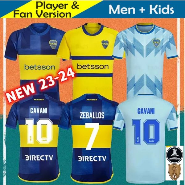 4XL 23/24 Boca Juniors CAVANI Camisas de futebol 2023 Home 3º MARADONA BULLAUDE ZEBALLOS FERNANDEZ Benedetto JANSON BARCO VILLA TABORDA Homens Camisas de futebol Kits infantis