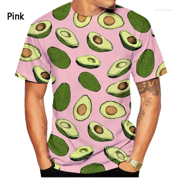 Мужские футболки 2023, модная милая забавная футболка с 3D принтом авокадо, женская летняя повседневная футболка с коротким рукавом