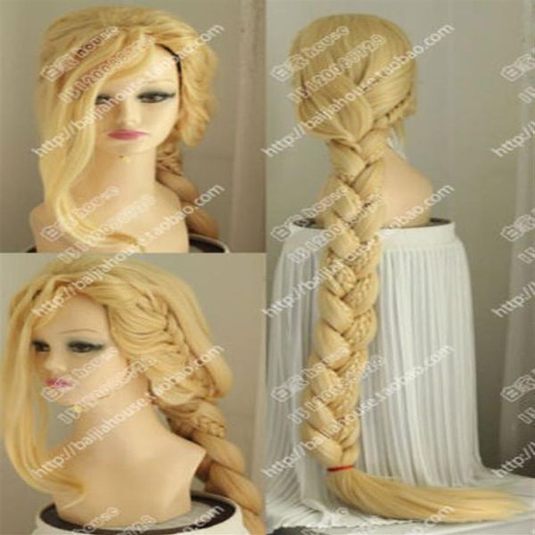 Le migliori offerte per Cosplay Party Tangled Rapunzel Bionde Trecce 150 CM Parrucca Lunga COS Capelli 282U