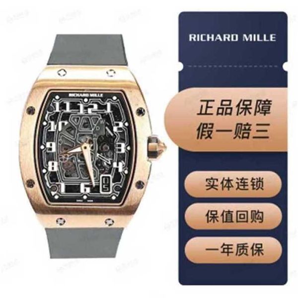 Orologi da polso svizzeri di lusso Richardmill Orologi meccanici automatici da uomo Serie uomo RM 6701 Oro rosa Edizione limitata Concatenamento automatico Polso ultra sottile WN-7JIN