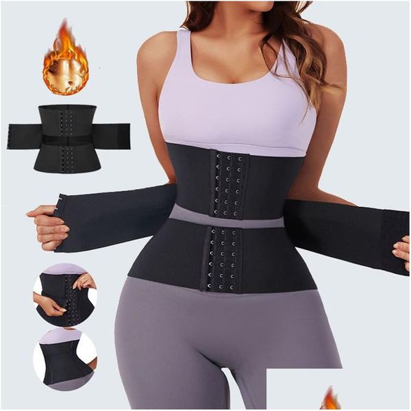 Vita pancia Shaper Trainer Body Shapewear Donna Guaina dimagrante Donna Pancia piatta Cintura dopo il parto Cintura avvolgente Faja Corsetto 230221 Dr Dhqew