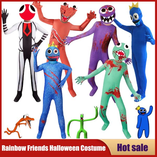 Cosplay Rainbow Friends tulum yetişkinler çocuk canavar cosplay korku oyunu unisex bodysuit giyim kanal günü partisi cadılar bayramı kostüm