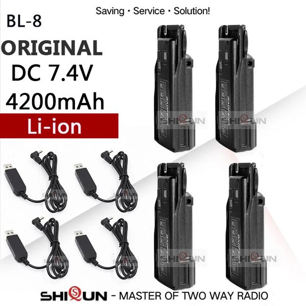 Walkie Talkie 2 unidades originais Baofeng UV 82 BL 8 Bateria Ampliar 4200mAh 3800mAh Li ion DC 7 4V ForUV 82HP UV82 Plus UV 8D UV 82WX UV 89 231019