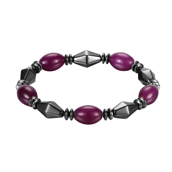 Strand pulseira feminina preto galstone grânulo magnético roxo pulso decoração anti-fadiga correntes de mão