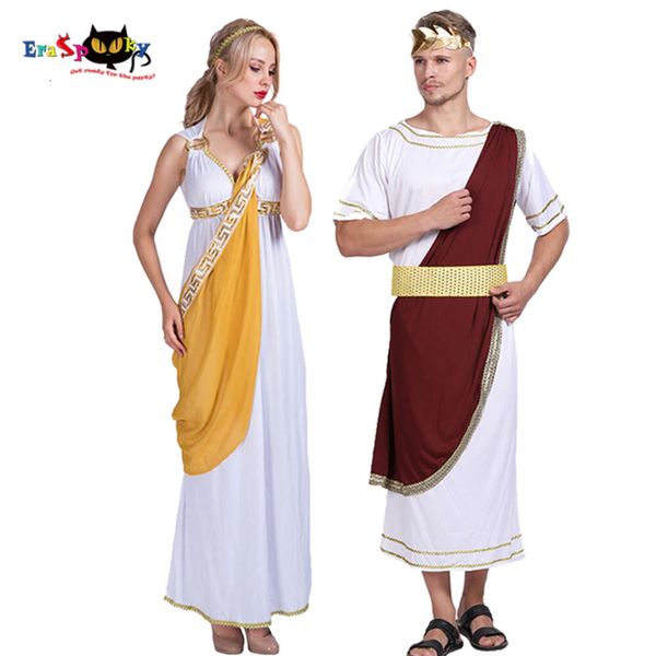 Cosplay Mittelalterliche Frauen griechische Göttin Kleid Cosplay römische Caesar Ritter Robe Männer Halloween Kostüm Erwachsene Karneval paar passende Outfitcosplay
