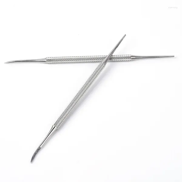 Pennelli per trucco 1pc Lima per unghie della punta Doppio attacco Correzione incarnita Sollevatore Cura del piede Gancio Manicure Pedicure Unghie dei piedi Strumento pulito