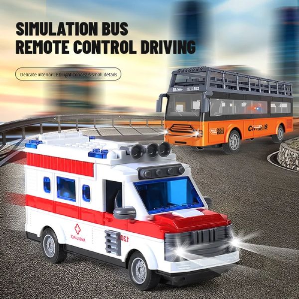 Carro elétrico RC RC Bus 1/30 Controle Remoto City Express High Speed Tour School Modelo 27Mhz Máquina controlada por rádio Brinquedos para crianças 231019