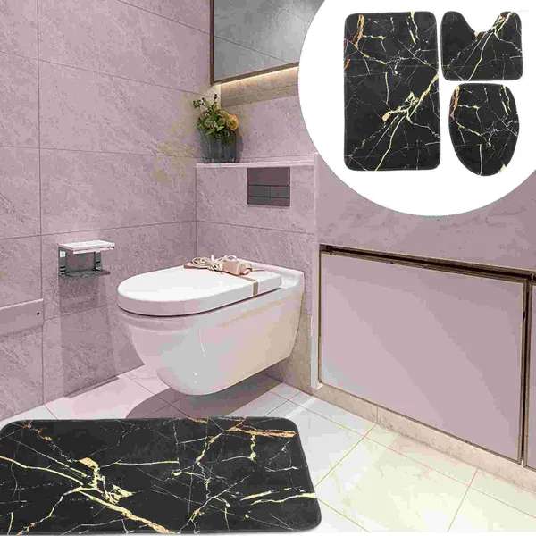 Conjunto acessório de banho simples toalete almofada tampa tapete casa portátil commode piso calor preto guarnição tanque decoração do banheiro almofada