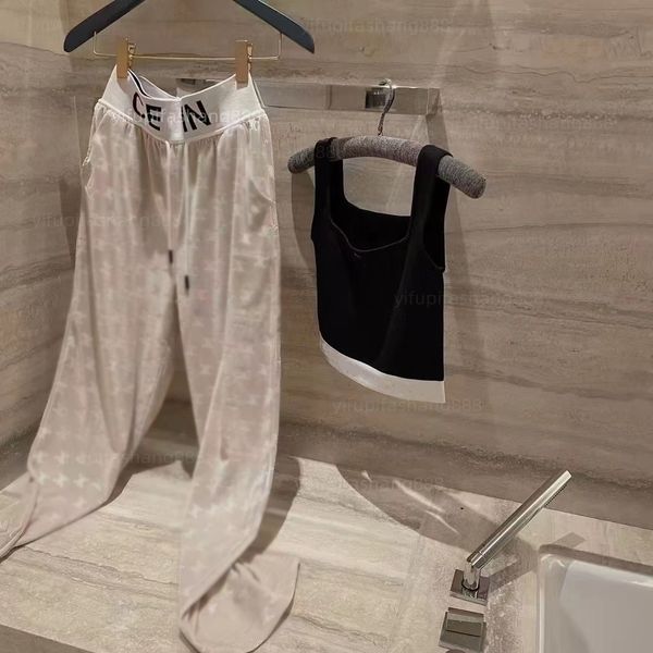 CeCe France Line Lüks Kadın Pantolon Moda Sıradan Pantolon Sonbahar Kış Kotları Yumuşak ve Konforlu Giyim Tasarımcısı Geniş Bacak Harem Düz Düz