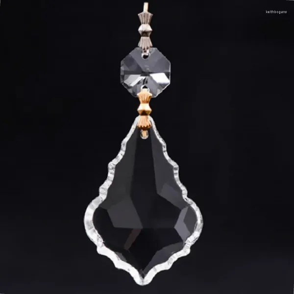 Lampadario in cristallo 12 pezzi con pendente a prisma da 50 mm con 1 pezzo di perlina ottagonale e 2 pezzi con fibbia a farfalla