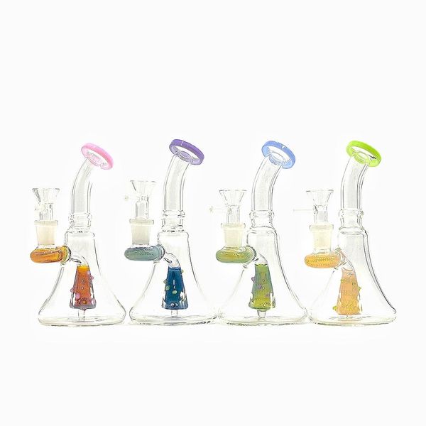 Dome Perc Grosso Vidro Bong Hookahs Filtro de Roda Heady Glass Oil Dab Rigs 14Female Joint Bongs Birdcage Percolator Splash Guard Tubo de água com processo de bolha de tigela