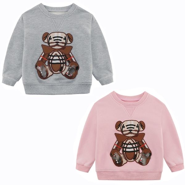 Felpa per bambini Abbigliamento per bambini Designer Plaid Teddy Bear Pullover Ragazzi Ragazze Abbigliamento per bambini