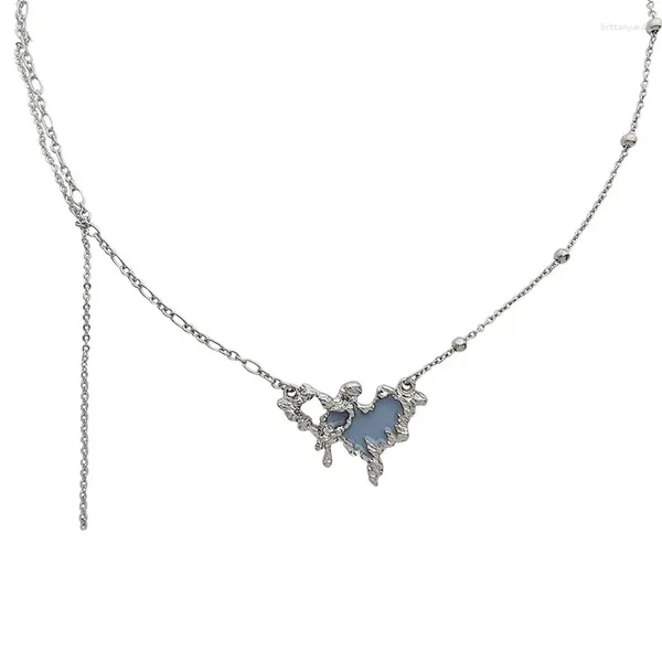 Anhänger Halsketten 10 teile/los Modeschmuck Zubehör Metall Emaille Lava Herz Halskette