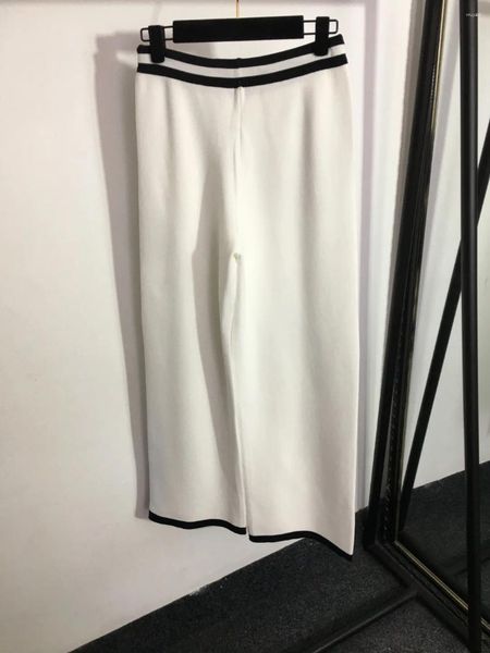 Pantaloni da donna Pantaloni lavorati a maglia a gamba larga Pantaloncini a vita alta Slim Fit Pocket Female's Sex Summer 2023