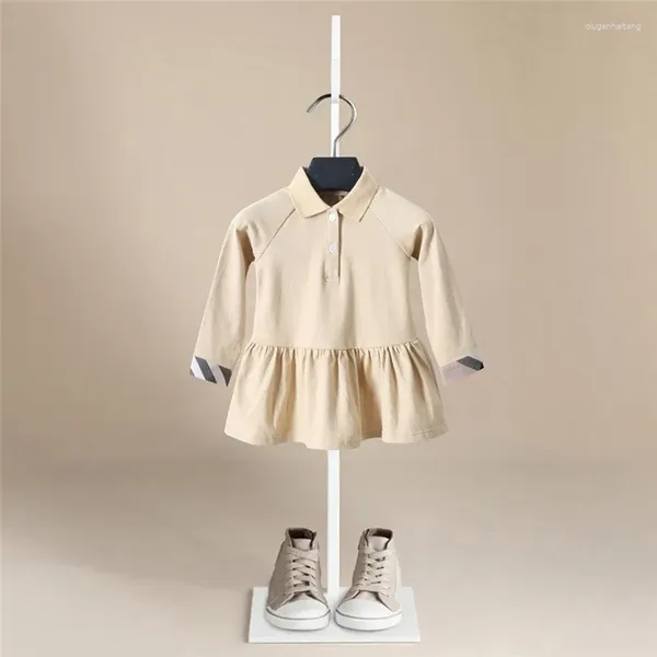 Mädchen Kleider Kinder Mädchen Kleidung Frühling Herbst Kleid Niedlich Gestreift Baby Schwarz Weiß Streifen Polo Preppy Style Casual