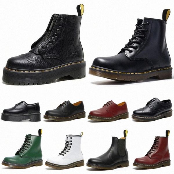 Designer Martin Boots stivaletto Doc Martens Dr Shoes Uomo Donna Marten High Leather Winter Snow Booties Oxford Bottom Ankle nero bianco G4So #