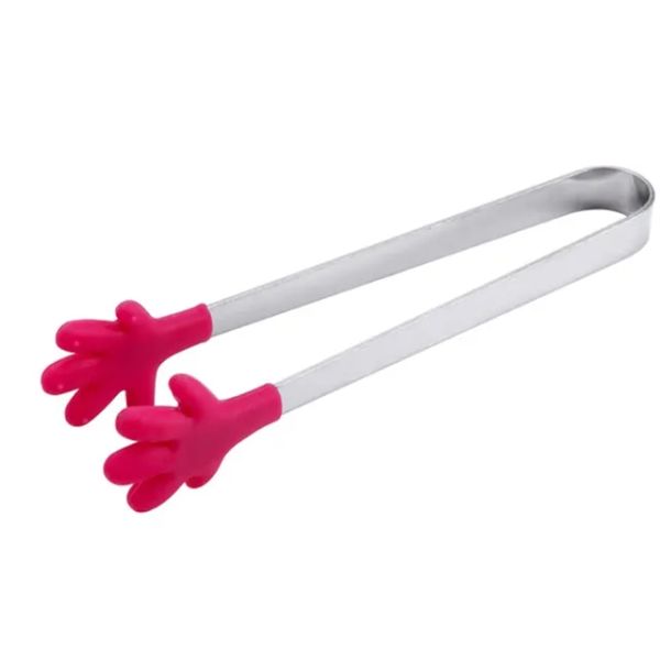 Strumenti da bar alla moda Carino creativo piccolo clip in silicone antiscivolo in acciaio inossidabile mini cibo ghiaccio quadrato Suger barbecue pinze clip prodotti da cucina