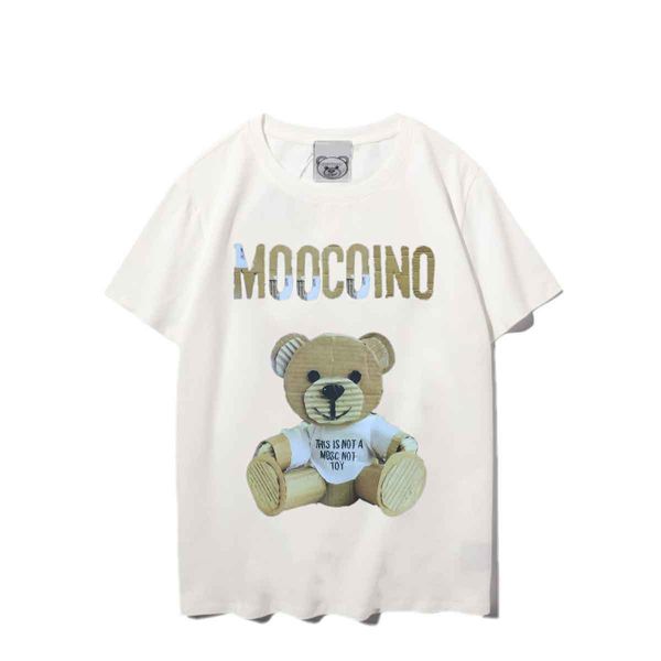 Moschno Camiseta Homens Camisetas Urso Impressão Camiseta Urso Designer Camisa Impressão Cerw Nuck Algodão Tees Mulheres Manga Curta Alta Qualidade Atacado