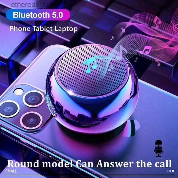 Alto-falantes de telefone celular Mini alto-falante Bluetooth com microfone TWS Caixa de som sem fio HiFi Música Celular Tablet Metal Alto-falante Esporte Subwoofer portátil Q231021