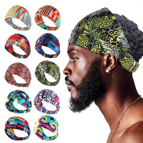 Bandanas masculinas ultra largas impressas com faixa elástica alta para esportes