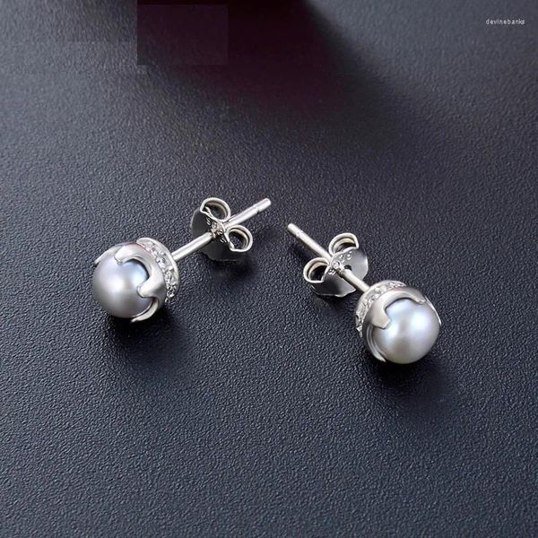 Dangle Brincos Real Fresh Water Pearl Stud Mulheres 925 Sterling Silver Colorido para presente