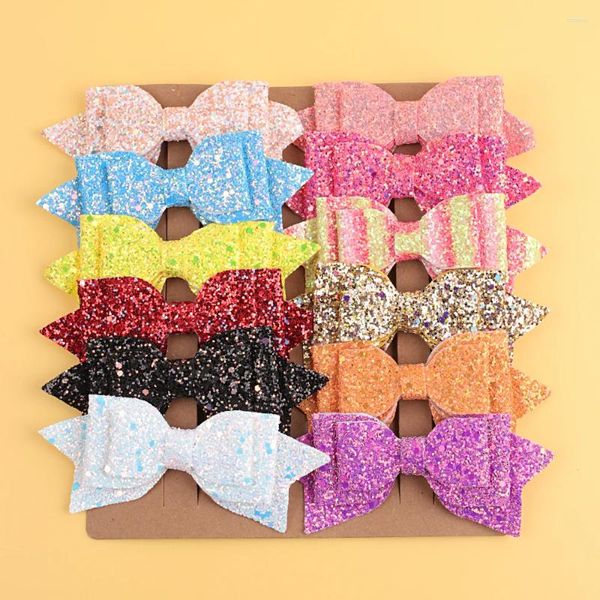 Haarschmuck CN 12 Teile/satz Glitzerschleifen Für Mädchen Niedliche Haarspangen Clips Haarnadel Kinder Täglichen Kopfschmuck Pailletten