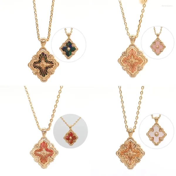 Ciondoli Italia Top Jewelry 925 Nastro in oro rosa Opera Tulle Piccola collana con pendente per donna Regalo di coppia