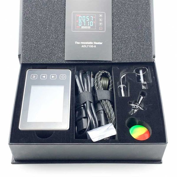 Quartz Banger Touch PID Kontrolör Enail Kit E Çivi Enail Sıcaklık Kontrolörü Elektrikli Dab Box 14mm 18mm 2in1 Bobin ısıtıcısı 25mm ADL 7100-A