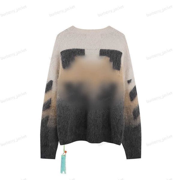 Maglioni firmati Off Bianco Inverno Ofs Giacca con cappuccio Giacca Cappotto allentato Pullover Felpa Uomo Donna Coppie Casual Lana Cashmere Ippocampo Gradiente Manica lunga 81TM