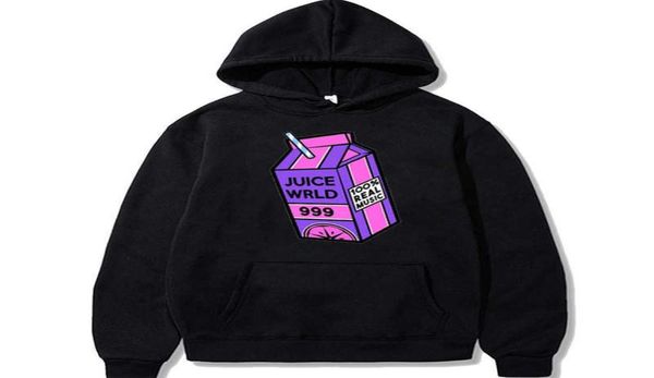 Kawaii suco wrld hoodies fio moletom suco impressão armadilha rap arco-íris falha mundo oversized feminino inverno y087128734