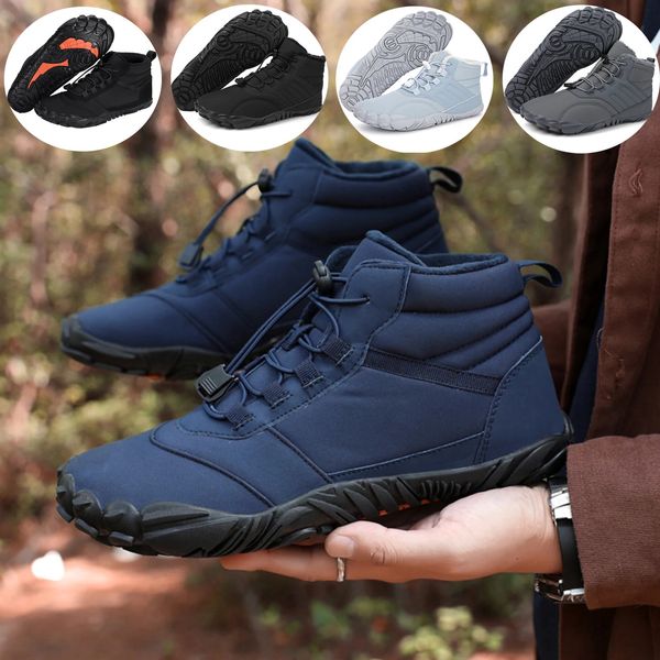 Stivali invernali da neve da uomo Sneakers da uomo a piedi nudi impermeabili scarpe da corsa calde antiscivolo alte imbottite da trekking alla caviglia 231019