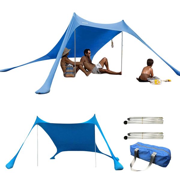 Tendas e abrigos ao ar livre Tenda de praia Sun Shelter Camping Shades Tendas à prova de vento Beach Canopy Tents UPF50 Portable Family Tent para Bea 231018